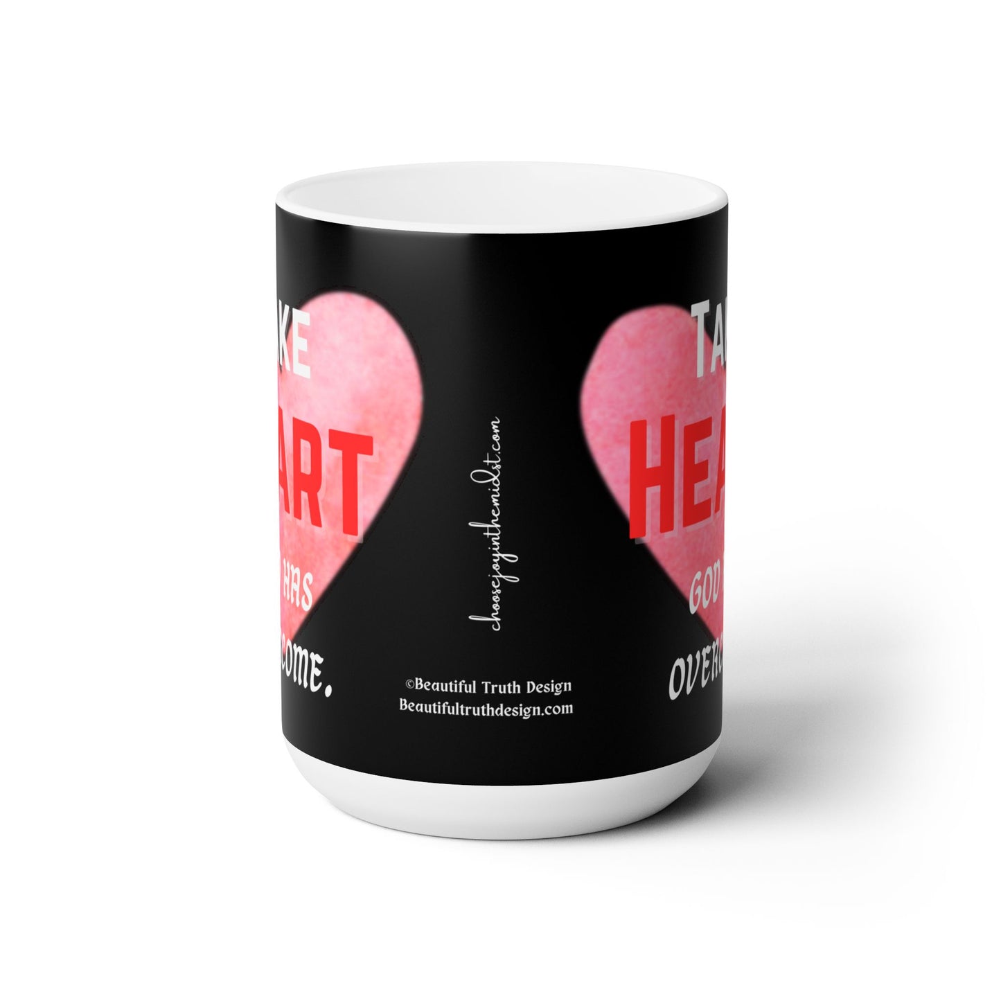 “Take Heart: God Has Overcome” Valentine’s Day Inspired Ceramic Mug 15oz